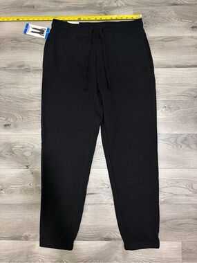 32 Degrees Black Drawstring Sweatpants with Cuffed Ankles